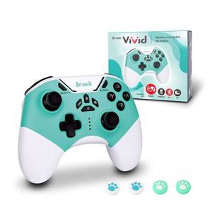온애이 BROOK VIVID WI LESS LER FOR SWITCH WITH GRIPS AXIS GYRO BLUETOOTH NS LITE OLED AND PC SUPPORTS TURBO SPLATOON AQUA