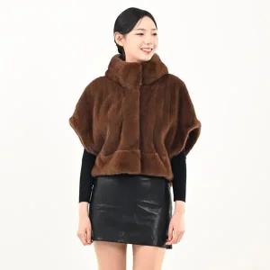 우진모피(WJ) 코펜하겐 퍼 휘메일 반후드 나그랑 브라운 밍크베스트 국내생산 본사직영