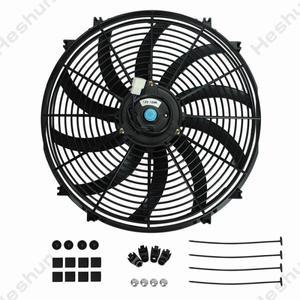 호환  슬림 선풍기 푸시 풀 전기 라디에이터 냉각 키트 고풍량 자동차 에어컨 12V 마운트 120W 16 인치