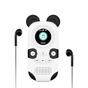 [미국배송] 용 RUIZU 64GB MP3 플레이어 128GB 라디오 최대 음성 스피커 알람 MP3 스톱워치 시계 음악 녹음기 지원 5.3이 페도미터 귀여운 블루투스 탑재된 휴대용 FM 플레이어 팬더
