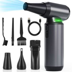 초강력 압축 공기 더스트 - 8 000mAh 배터리와 3단 조절 가능한 바람을 갖춘 300 000RPM 전기 공기 송풍기, 컴퓨터, 노트북, PC, 자동차, 전자기기 및 사무실용 무선 먼지 청소기