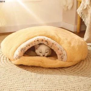 고양이 침낭 숨숨집 강아지 보온 방한 담요 겨울집