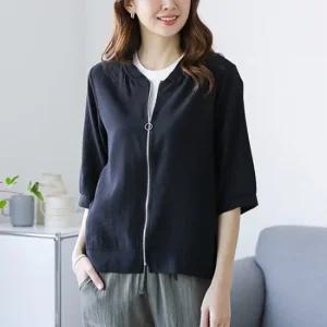 [~2XL] 인견 에어 블루종 자켓 블랙 택1 (빅사이즈 엄마옷)