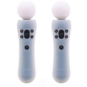 플레이스테이션 PS4 VR 무브 PS 무브 모션 컨트롤러 화이트용 실리콘 고무 커버 미끄럼 방지 보호 스킨 케이스 2개