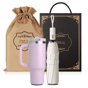 MONDO몬도 텀블러 선물세트 890ML 핸들텀블러 1개+3단자동우산 1개 기프트 명절선물 결혼식 돌잔치