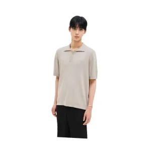 브랜드정품 에잇세컨즈 8SECONDS 골지 텍스처 칼라 반소매 니트 베이지 195656