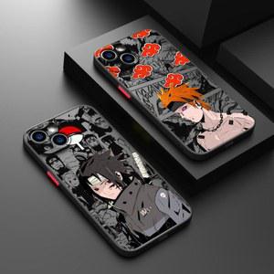 핸드폰케이스 나루토 Uchiha iPhone 15 14 13 12 미니 11 XS XR X 8 7 Pro Max Plus T 서리로 덥은 반투명 전화 케이스