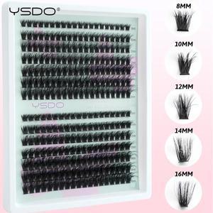 YSDO 10/14 행 속눈썹 연장 두꺼운 푹신한 볼륨 밍크 개별 80D/100D 클러스터 가짜 메이크업 도구 섬모