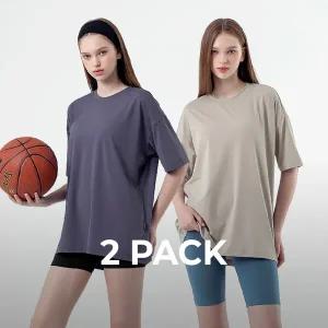 [젝시믹스] (2PACK) 아이스페더 오버핏 티셔츠 (XA5392G)