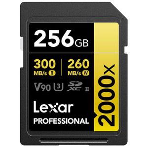 [미국배송] LEXAR 256GB 프로페셔널 2000X SD 카드 UHS-II C10 U3 V90 풀 HD 8K 최대 300MB/S 읽기 SDXC 메모리 DSLR 영화 품질 비디오 카메라(LSD2000256G-BNNU)용