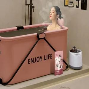 성인용 접이식 욕조 반신 간이 사우나 반신욕기 이동식 가정용 대형 발뻗는