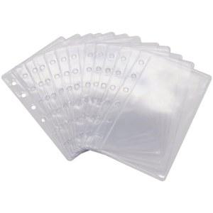 북커퍼 12PCS 미니 A7 A6 A5 바인더 포켓 클리어 파우치 지퍼가 없는 현금 예산 봉투 슬리브 페이지 프로텍터