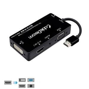 영상선 HDMI 호환 분배기 H d m i VGA DVI 오디오 비디오 케이블 멀티포트 어댑터 PS3 HDTV 모니터 노트북용 4in 1 컨버터