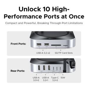 UGREEN 맥 미니 M4/M4 Pro USB 허브 도킹 스테이션 M.2 NVMe SSD 8TB 최대 10Gbps 170MB/s 스플리터 독 포