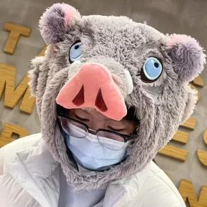 귀멸의칼날 하시바라 이노스케 귀달이 모자 멧돼지 디자인 털모자 귀칼 굿즈