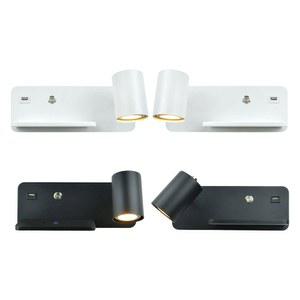 벽등 USB 포함 스포트라이트 조절식 LED 실내 벽 포트 충전 옆 독서등 침실 램프 스콘스 무선 침대