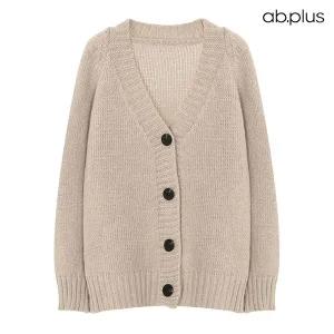 [ab.plus] 베이직 브이넥 포버튼 니트 가디건 (LSZ4MY35A)