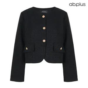 [ab.plus] 노카라 금장 버튼 트위드 자켓 (LSZ3MJ31A)