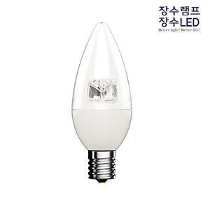 장수램프 투명 LED 촛대구 5W 전구색 E17 캔들다마 촛대램프 촛불전구 캔들램프 고추전구