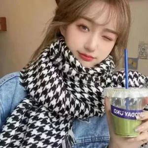 모던 클래식 남녀공용 체크패턴 머플러 목도리 밍크목도리 밍크워머 밍크넥워머 캐시미어목도리