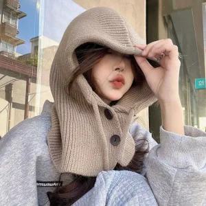 버튼 후드 방한 바라클라바 워머 데일리 기본 바라클라바 후드워머 방한워머 니트워머