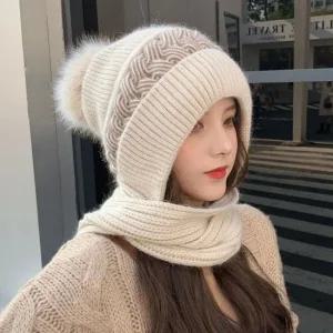 방울 니트 일체형 모자머플러 모자종류 비니 니트모자 겨울모자