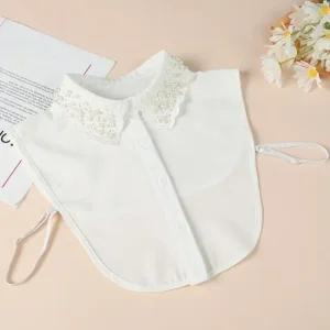 여성 진주장식 페이크 카라 이너셔츠 넥카라 넥케이프 넥케이프 이너카라 레이어드카라 넥카라