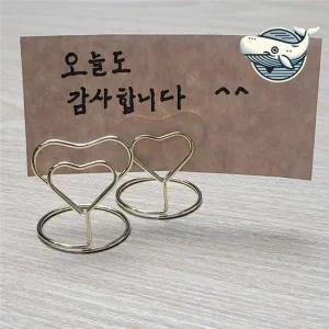 스타일리시한 데스크 장식 하트 모양 메모지 가격표꽂이 자동차메모꽂이 메모지꽂이 쇼클립