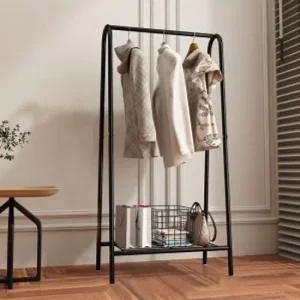 투데이룸1단선반행거 60x130cm) 블랙)스탠드행거 스탠드행거 스탠드옷걸이 스탠딩행거