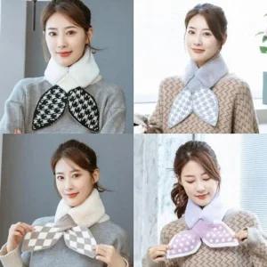 머플러 방한 목도리 니트 퍼 가을 리본 단색 털 (46q7x)