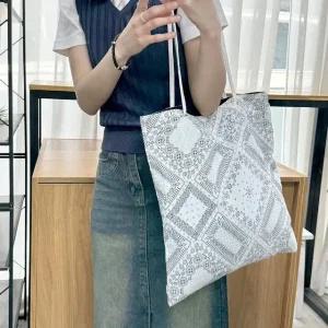 가벼운 페이즐리 빅 여대생 예쁜 반다나 에코백 반다나가방 (WFJXQBL)