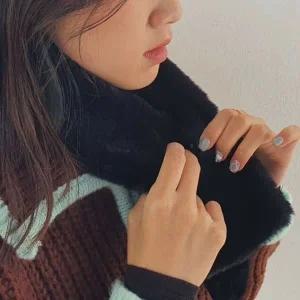 페이크퍼 미니 목도리 머플러 블랙 (WFJY2WG)