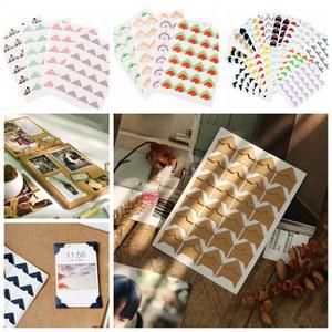 120 개/몫 5 시트 DIY 자기 접착제 빈티지 크래프트 종이 스티커 사진 앨범 코너 프레임 Scrapbooking 그림 장식