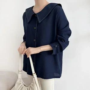 [옷자락]여자 스티치 세라 카라넥 오버핏남방 빅사이즈 셔츠