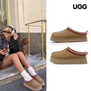 [UGG]어그 UGG 타즈 2 여성 주니어 플랫폼 뮬 스웨이드 털 슬리퍼 클로그 체스트넛 1174471 2종택일