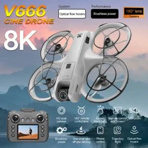 드론 새로운 V666 Camara 8K 전문 WIFI 5G Dron 장애물 회피 브러시 고도 리스 모드 RC Quadcopter 어린이