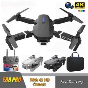 드론 높이 홀드 선물 장난감 E88 RC 4K 1080P 광각 HD 카메라 접이식 헬리콥터 WIFI