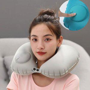 고품질 여행용 에어 목쿠션 휴대용 캠핑 필수품 휴대용목쿠션 휴대용목베개 에어베개 여행필수품 (WFHTRE5)