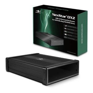 5.25인치 블루레이/CD/DVD SATA 드라이브용 Vantec NexStar DX2 USB 3.0 외장 인클로저 디자인, 2세대 DX, 드라이버 필요 없음, 알루미늄 합금(NST-540S3-BK)