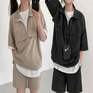 ONM 여성 세트 반팔티 반바지 아노락 여름 트레이닝복