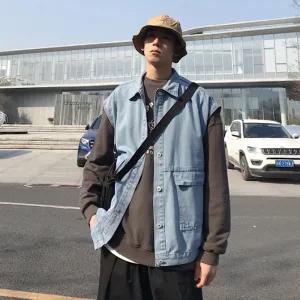 청자켓 데님자켓 연청 흑청 조끼 베스트 올드스쿨룩 봄 가을 데님 코디