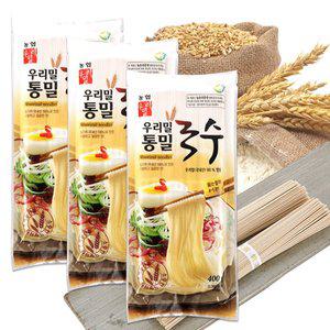 [예찬愛]우리밀농협 우리밀 통밀국수 400g(3-4인분)x3봉