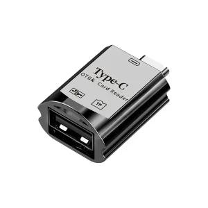 라온 CR-400C 2IN1 메탈 C타입 USB OTG 젠더 마이크로SD 카드리더기 블랙