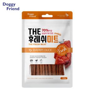 저염식 노령견간식 면역강화 강아지져키 오리 100g