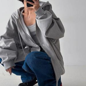 여자 회색검정 FW 2WAY 큰사이즈 후드집업