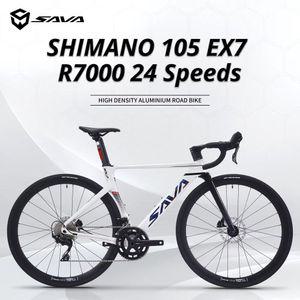 로드자전거 SAVA EX7-ST7000 로드 자전거  성인용 105 24 단 속도 세트 알