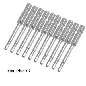 65mm 긴 육각 스크루 드라이버 비트 10 개 마그네틱 팁 1/4 생크 드릴 수공구