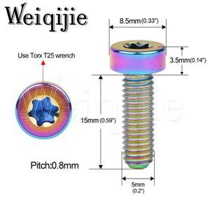 티타늄 TORX 레버 고정 15MM 볼트 WEIQIJIE 변속기 자전거 M5 6PCS 핸들 나사