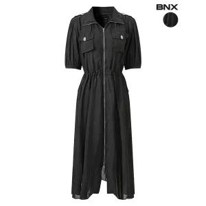 [하프클럽/BNX]여성 투포켓 셔링 지퍼 원피스