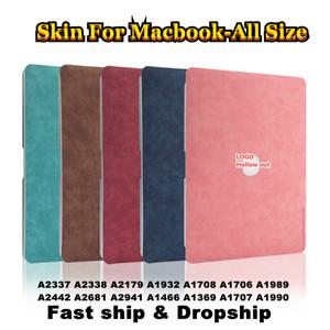 PU 가죽 스킨 데칼 커버 MacBook Air Pro 13 15 16 M2 A2681 A2337 A1466 A2251 A2338 A2289 A1932 A2442 A